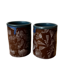 Flux Teal Gingko Cups